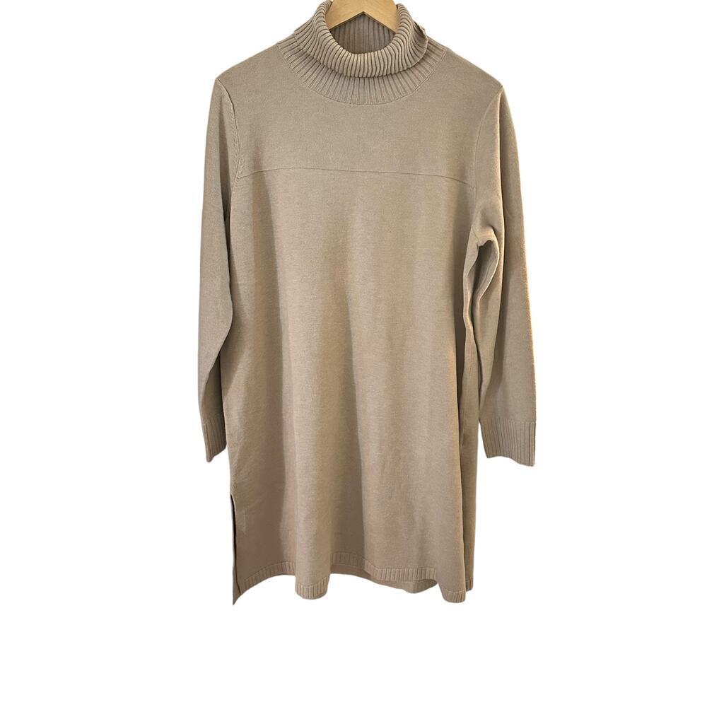 🔴5 for $40 SALE! Modern Soul Tan Mock Turtle Neck  Xtra Long Sweater sz XL